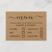 Rustic Country Kraft Menu Simple Script Sélection (Devant)