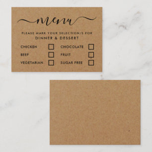 Rustic Country Kraft Menu Simple Script Sélection