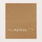 Rustic Country Kraft Menu Simple Script Sélection (Extérieur déplié)