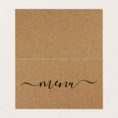 Rustic Country Kraft Menu Simple Script Sélection (Extérieur déplié)
