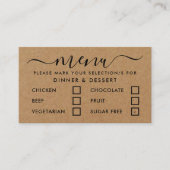 Rustic Country Kraft Menu Simple Script Sélection (Devant)
