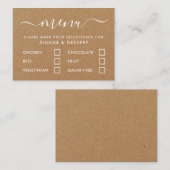 Rustic Country Kraft Menu Simple Script Sélection (Devant / Derrière)