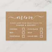 Rustic Country Kraft Menu Simple Script Sélection (Devant)