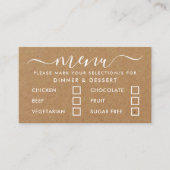 Rustic Country Kraft Menu Simple Script Sélection (Devant)