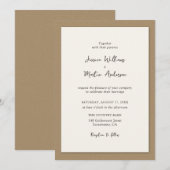 Rustic Country Kraft Paper Wedding Invitations Kaart (Voorkant / Achterkant)