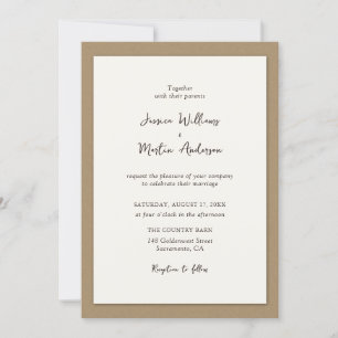 Rustic Country Kraft Paper Wedding Invitations Kaart