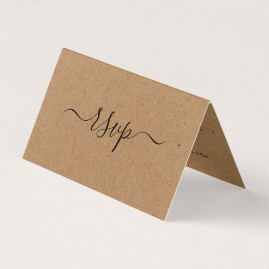 Rustic Country Kraft Simple Script Photo Carte RSV (Devant)
