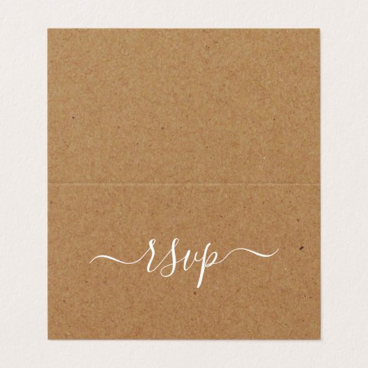Rustic Country Kraft Simple Script Photo Carte RSV (Extérieur déplié)