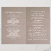 Rustic Country Kraft Wedding Bi-voudig Programme (Achterkant)
