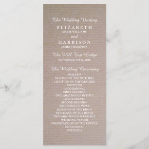 Rustic Country Kraft Wedding Programme Programma