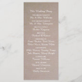 Rustic Country Kraft Wedding Programme Programma (Achterkant)