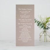 Rustic Country Kraft Wedding Programme Programma (Staand voorkant)