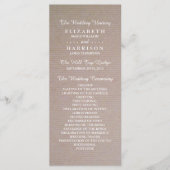 Rustic Country Kraft Wedding Programme Programma (Voorkant)