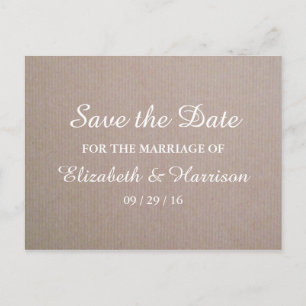 Rustic Country Kraft Wedding Save the Date Aankondigingskaart