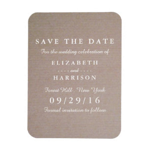 Rustic Country Kraft Wedding Save the Date Magneet
