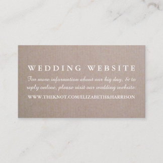 Rustic Country Kraft Wedding Website Informatiekaartje