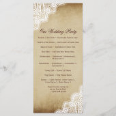 Rustic Country Lace Edge Programmes de mariage ver (Dos)