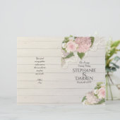 Rustic Country Lace Wood Floral Ceremony Programme (Staand voorkant)