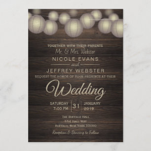 Rustic Country Lantern Barn Huwelijksuitnodiging Kaart