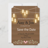 Rustic Country Lights Bewaar de Datum Save The Date (Voorkant)