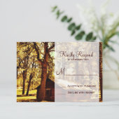 Rustic Country Log Cabine Woods Wedding Cartes RSV (Debout devant)