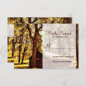 Rustic Country Log Cabine Woods Wedding Cartes RSV (Devant / Derrière)