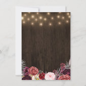 Rustic Country Marsala Peony Mariage Invitations (Dos)