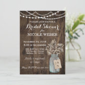 Rustic Country Mason Jar Barn Invitation Fête des  (Debout devant)