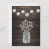 Rustic Country Mason Jar Barn Invitation Fête des (Dos)