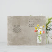 Rustic Country Mason Jar Bouquet Wedding Programme (Staand voorkant)