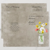 Rustic Country Mason Jar Bouquet Wedding Programme (Voorkant / Achterkant)