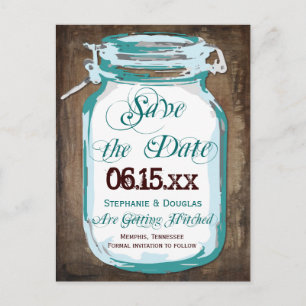 Rustic Country Mason Jar Enregistrer la date Carte