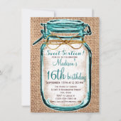 Rustic Country Mason Jar Invitation Anniversaire (Devant)