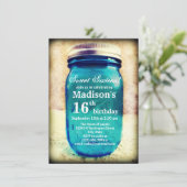 Rustic Country Mason Jar Invitation Anniversaire (Debout devant)