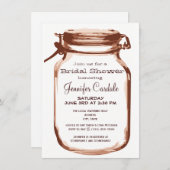 Rustic Country Mason Jar Invitations de douche nup (Devant / Derrière)