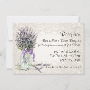 Rustic Country Mason Jar Lace in Lavender Floral Kaart