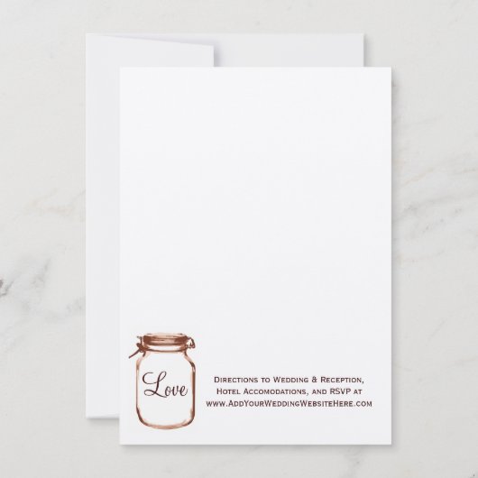 Rustic Country Mason Jar Mariage Invitations (Dos)