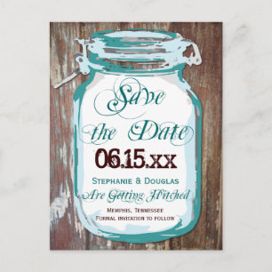 Rustic Country Mason Jar Save the Date Briefkaarte Aankondigingskaart
