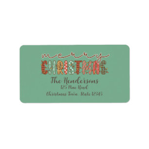 Rustic Country Merry Kerstmis Etiket