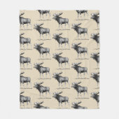Rustic Country Moose Illustration & Taupe Fleece Deken (Voorkant)