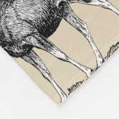 Rustic Country Moose Illustration & Taupe Fleece Deken (Hoek)