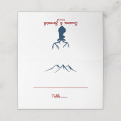 Rustic Country Mountains Deer Red Blue Wedding (Buitenkant ongevouwen)