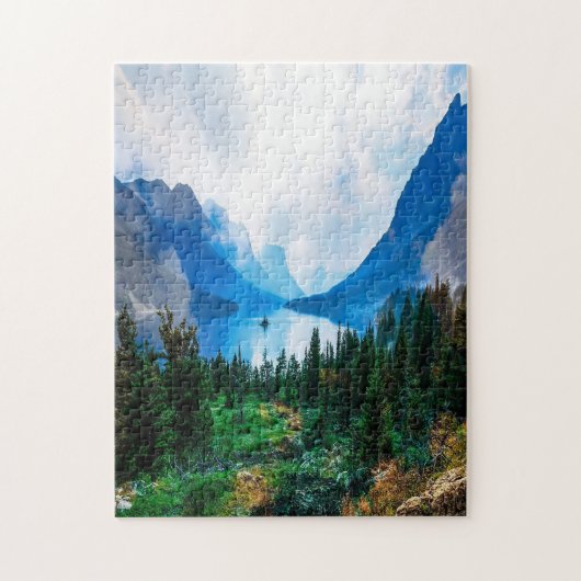 Rustic Country Mountains Natuur Legpuzzel (Verticaal)