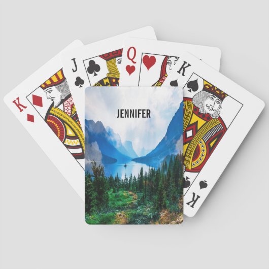 Rustic Country Mountains Natuur Pokerkaarten (Achterkant)