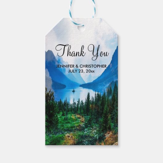 Rustic Country Mountains Schilderachtig Natuur Wed Cadeaulabel (Voorkant)