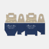 Rustic Country Navy Blue Burlap Wedding Dank je Bedankdoosjes (Uitgevouwen)