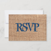 Rustic Country Navy Blue Wedding Cartes RSVP (Dos)