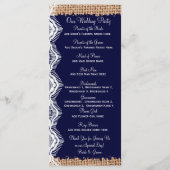 Rustic Country Navy Burlap Imprimer Programmes de  (Dos)
