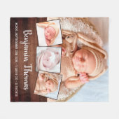 Rustic Country New Baby - Gepersonaliseerd fotocol Fleece Deken (Voorkant (Horizontaal))