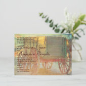 Rustic Country Old Wagon Wedding Invitations (Debout devant)